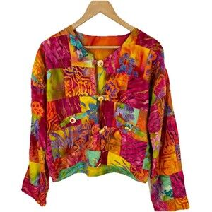 VTG Y2K Patchwork Jacket Boho Festival Unique Aloha Unbranded Fits M-L